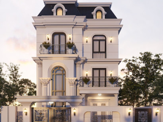 Mẫu biệt thự 3 tầng 15x25m thiết kế theo phong cách cổ điển