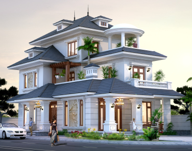 Mẫu biệt thự  3 tầng  mái nhật thiết kế theo phong cách hiện đại